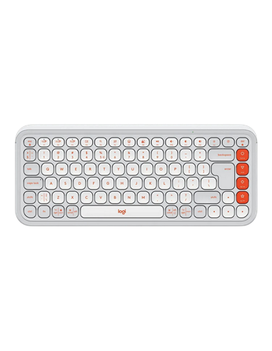 Tastatură Logitech POP ICON, Fără fir, Alb | Portocaliu