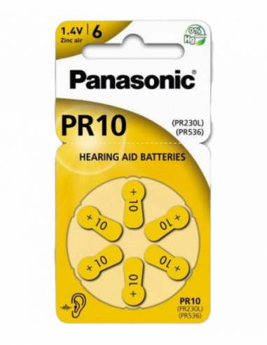 Baterii tablete: clasa CR, LR PR230, Blister6, Panasonic, PR-2306LB, 3.6x5,8mm, 105mAh