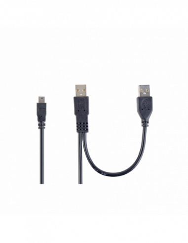 Cablu Micro USB, Mini USB Cable Mini dual USB2.0, Mini B - 2AM, 0.9 m, Cablexpert, High quality, CCP-USB22-AM5P-3
