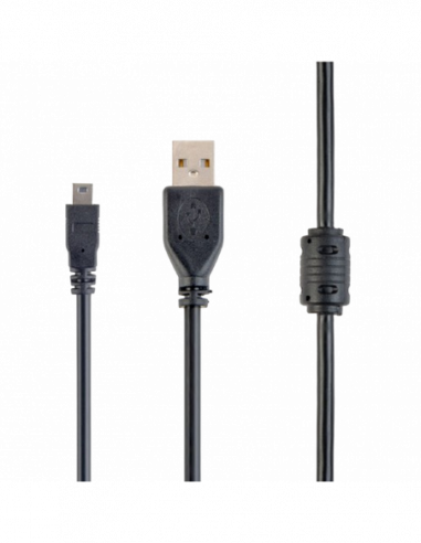 Кабель Micro USB, Mini USB Cable USB, A-plug MINI 5PM, 1.8 m, USB2.0 Premium quality with ferrite core, CCF-USB2-AM5P-6