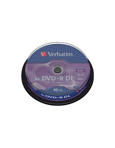 Verbatim DataLifePlus DVD+R AZO DOUBLE LAYER 8.5GB 8X MATT SILVER SURFACE - Spindle 10pcs.