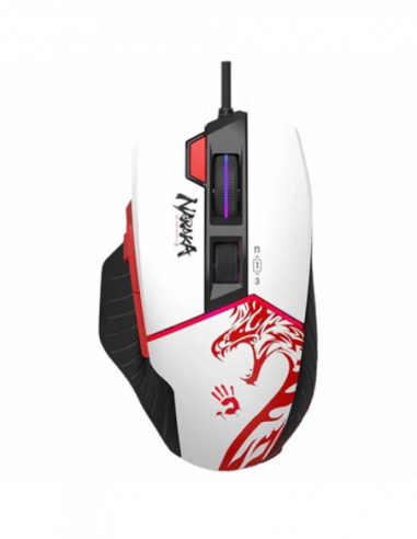 Игровые мыши Bloody Gaming Mouse Bloody W95 Max, 100-12000 dpi, 10 buttons, 250IPS, 35G, Ergonomic, Programmable, Onboard Memory