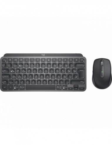 Клавиатуры Logitech Wireless Keyboard amp- Mouse Logitech MX Keys Mini Combo, Compact, Quiet typing, Backlit, 4000dpi, 6 buttons