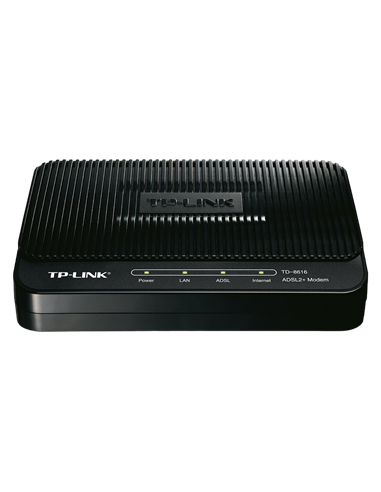 ADSL Модем TP-LINK TD-8616, ADSL/ADSL2/ADSL2 + до 24 Мбит/с, Чёрный