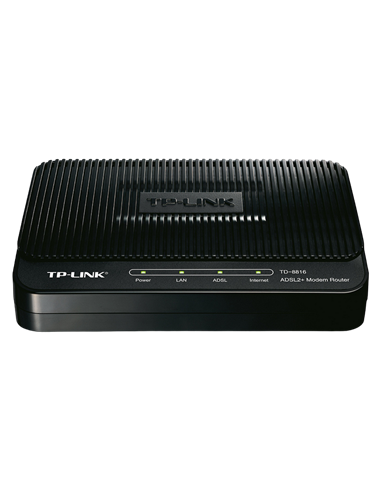 ADSL Модем TP-LINK TD-8816, ADSL/ADSL2/ADSL2 + до 24 Мбит/с, Чёрный