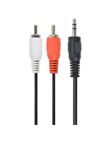 Audio Adaptor Cablexpert CCA-458/0.2, 3.5mm 3-pin (M) - 2x RCA (M), 0,2m, Negru