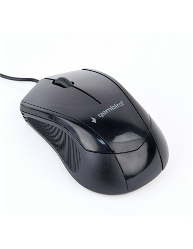 Gembird MUS-3B-02, Optical Mouse, 3-button, 1000dpi, USB, 1.35m cable, Black