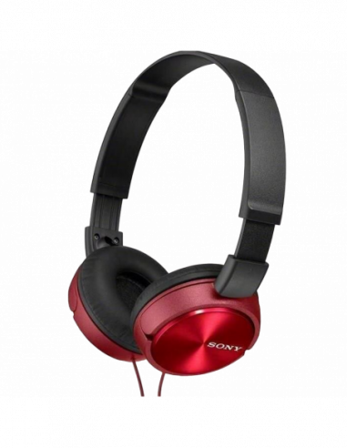 Căști SONY Headphones SONY MDR-ZX310AP, Mic on cable, 4pin 3.5mm jack L-shaped, Cable: 1.2m, Red