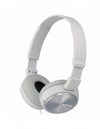 Căști SONY Headphones SONY MDR-ZX310AP, Mic on cable, 4pin 3.5mm jack L-shaped, Cable: 1.2m, White