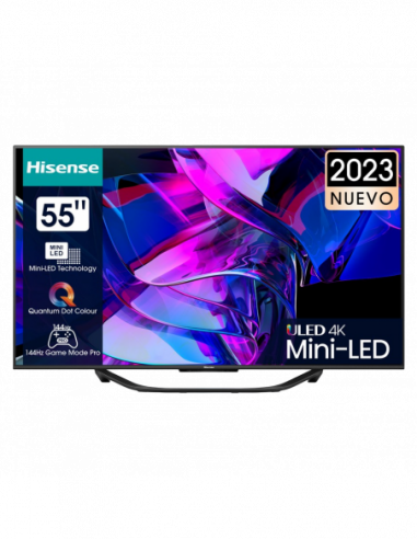 Televizoare 55 LED SMART TV Hisense 55U7KQ, Mini LED 3840x2160, VIDAA OS, Gray