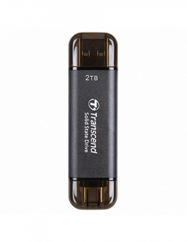USB3.0 Внешний портативный SSD 2.0TB Transcend Portable SSD ESD310C Black, USB-AC 3.2 (71.3x20x7.8 mm, 11g, RW:1050950 MBs)