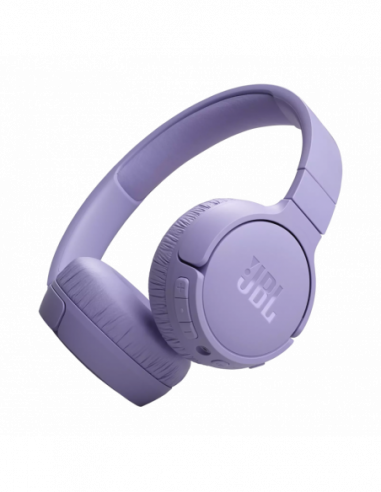 Căști Headphones Bluetooth JBL Headphones Bluetooth JBL T670NC, Purple, On-ear, Adaptive Noise Cancelling with Smart Ambient