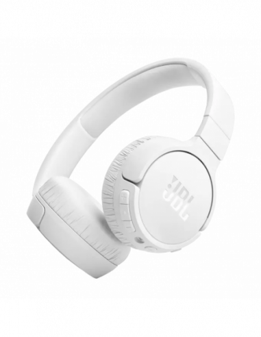 Căști Headphones Bluetooth JBL Headphones Bluetooth JBL T670NC, White, On-ear, Adaptive Noise Cancelling with Smart Ambient