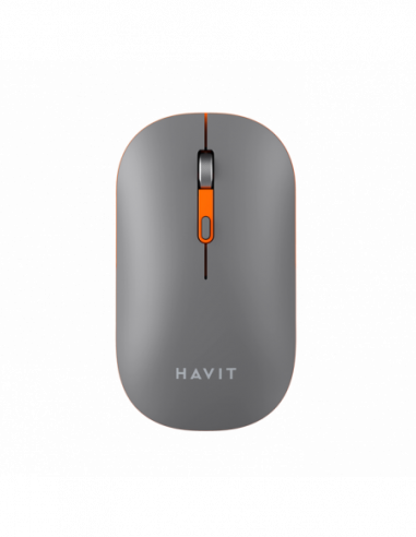 Мыши Havit Wireless Mouse Havit MS60WB, 800-1600dpi, 4 buttons, Ambidextrous, 500mAh, 2.4GhzBT, Grey
