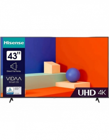 Televizoare 43 LED SMART TV Hisense 43A6K, Real 4K, 3840x2160, VIDAA OS, Black