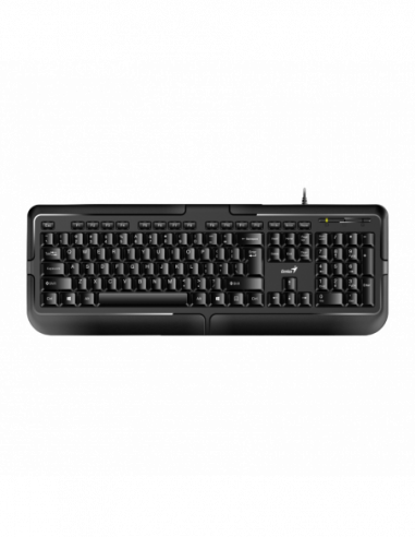 Tastaturi Genius Keyboard Genius KB-118, Classic, Laser-Printed Keycaps, Concave keycap, Spill Resistant, 1.4m, USB, ENRU, Black