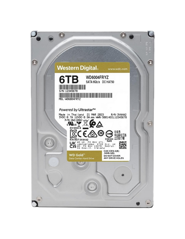 Жесткий диск Western Digital WD Gold, 3.5", 6 ТБ <WD6004FRYZ>