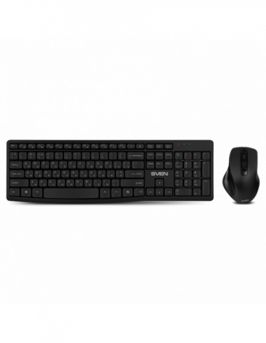 Tastaturi SVEN Wireless Keyboard amp- Mouse SVEN KB-C3500W, 12 Fn keys, Battery indicator, 1xAA1xAA, 2.4Ghz, Black