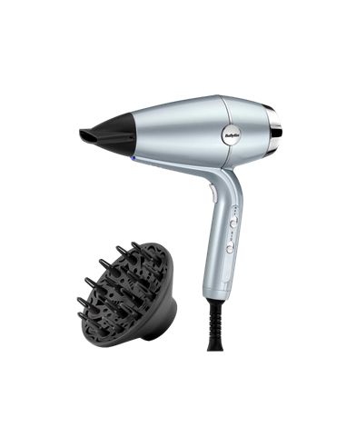 Uscător de păr BaByliss Hydro-Fusion D773DE, 2100 W, Albastru deschis