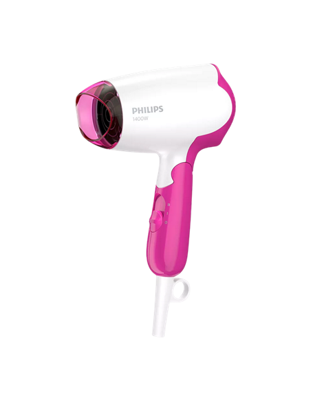 Uscător de păr compact Philips DryCare Essential BHD003/00, 1400 W, Alb | Roz