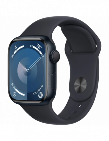 Dispozitive purtabile Apple Apple Watch Series 9 GPS, 41mm Midnight Aluminium Case with Midnight Sport Band - SM, MR8W3