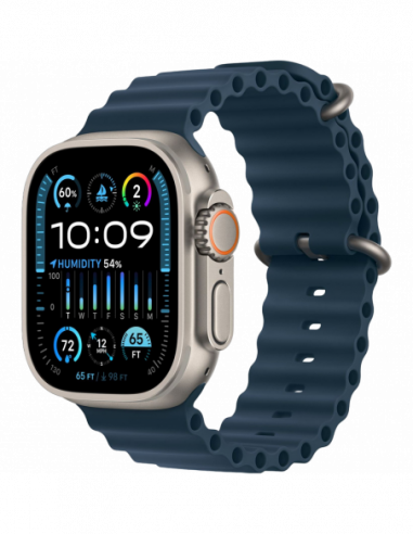 Dispozitive purtabile Apple Apple Watch Ultra 2 GPS + Cellular 49mm Titanium Case with Blue Ocean Band, MREG3
