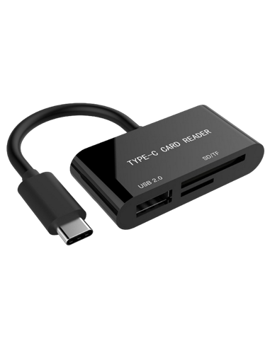 Cititor de carduri Gembird UHB-CR3-02, USB Type-C, Negru