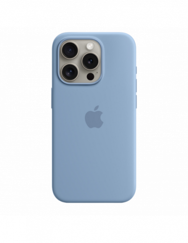 Apple Original iPhone iPhone 15 Pro Silicone Case with MagSafe - Winter Blue