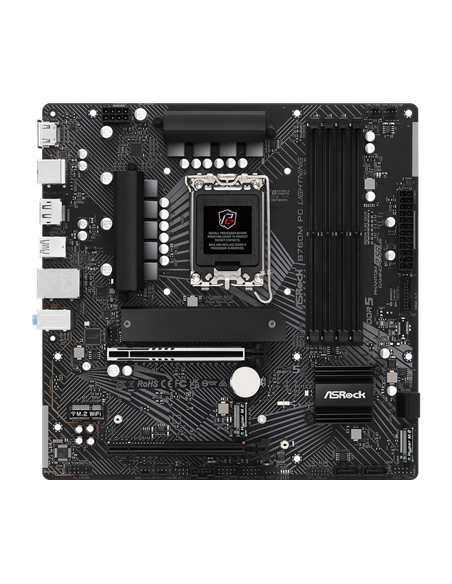 Материнская плата ASRock B760M PG LIGHTNING, LGA1700, Intel B760, Micro-ATX