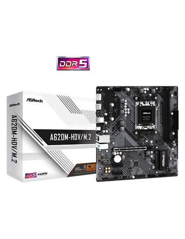 Материнская плата ASRock A620M-HDV/M.2, AM5, AMD A620, Micro-ATX