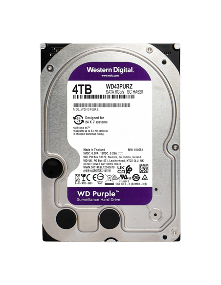 Жесткий диск Western Digital WD Purple, 3.5", 4 ТБ <WD43PURZ>