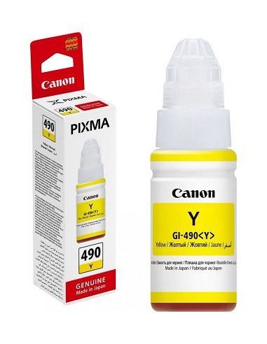 Cartuș de cerneală Canon Ink Bottle Canon GI-490 Y (0666C001)- yellow- 70ml for G14001410G2410G2411G2415G3410G3411G3415G4411- 70