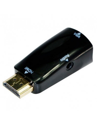 Адаптеры Adapter HDMI-VGA -Gembird A-HDMI-VGA-02- HDMI to VGA and audio adapter- single port- Converts digital HDMI input (