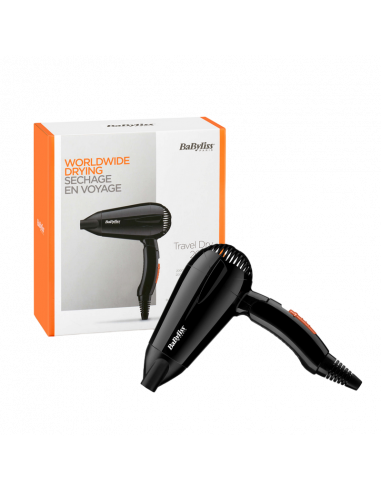 Компактный фен BaByliss Travel Dry 5344E, 2000 Вт, Чёрный
