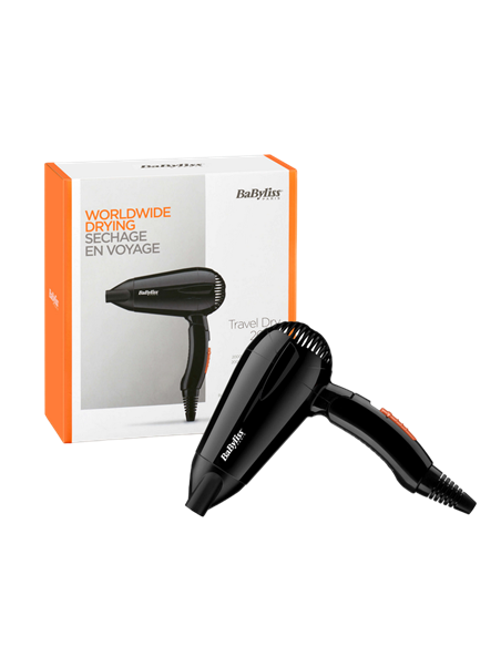 Компактный фен BaByliss Travel Dry 5344E, 2000 Вт, Чёрный Компактный фен BaByliss Travel Dry 5344E, 2000 Вт, Чёрный