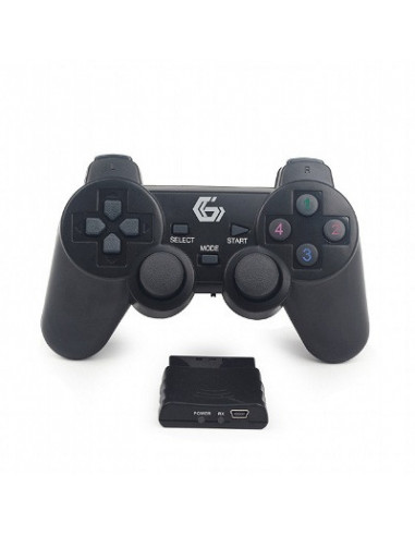 Игровые контроллеры Gembird JPD-WDV-01 2.4 GHz Wireless dual vibration gamepad- 12 action buttons- 2 sticks and 4-way D-pad- Bl
