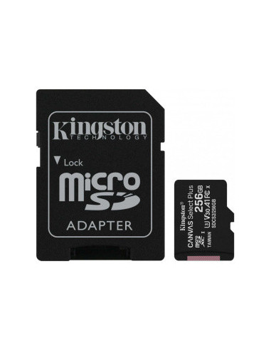 Безопасные цифровые карты микро 256GB microSD Class10 A1 UHS-I U3 (V30) + SD adapter Kingston Canvas Select Plus- 600x- Up to: 