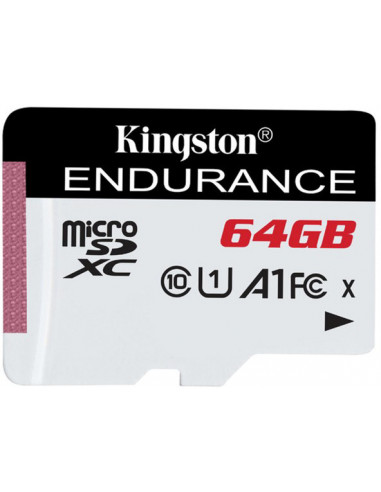Безопасные цифровые карты микро 64GB microSD Class10 A1 UHS-I FC Kingston High Endurance- 600x- Up to: 95MBs- High performance-