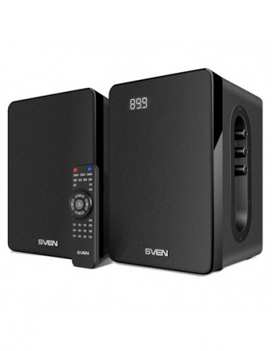 Колонки 2.0 SVEN SPS-710 Black- 2.0 2x20W RMS- Bluetooth- FM- USBSD- Display- RC Control panel on the active speaker side pane