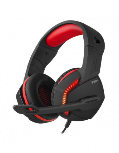 Наушники SVEN SVEN AP-U989MV- BlackRed Gaming Headphones with microphone- sound 7.1- 7 colors dynamic backlight- Non-tangling ca