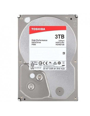 Unitate de stocare HDD 3.5 pentru desktop 3.5 HDD 3.0TB Toshiba HDWD130UZSVA P300- Desktop- CMR Drive- 7200rpm- 64MB- SATAIII