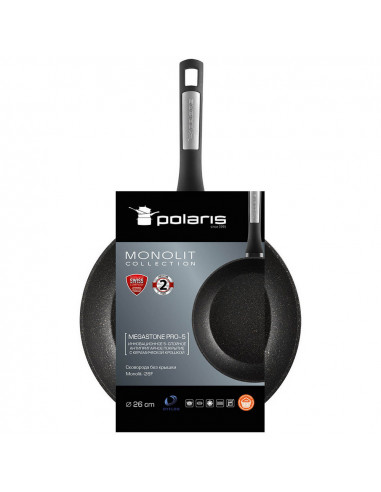 Tigaie Polaris Monolit-26F, 26cm, Negru