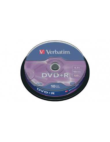 DVD-R, DVD+R, Blu-Ray Verbatim DataLifePlus DVD+R AZO 4.7GB 16X MATT SILVER SURFAC-Spindle 10pcs.