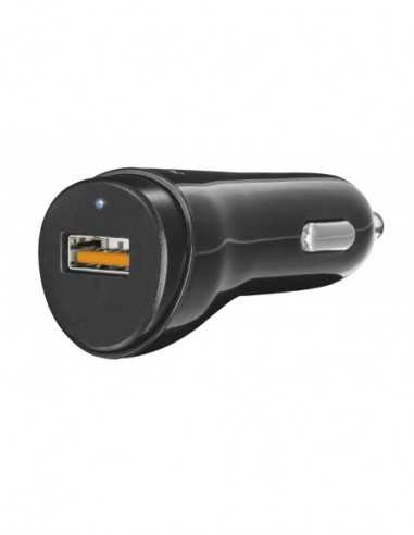 Bețe pentru selfie cu Bluetooth USB Car Charger-Trust Ultra-Fast (18W) USB Car Charger with QC3.0 and auto-detect- Output: QC3.0