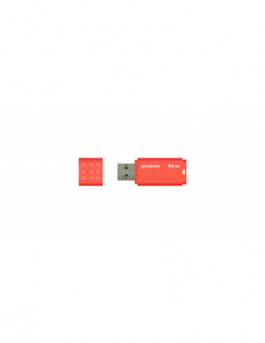 Unități flash USB 64GB USB3.0 Goodram UME3 Orange- Plastic- Anti-slip design (Read 60 MBytes- Write 20 MBytes)