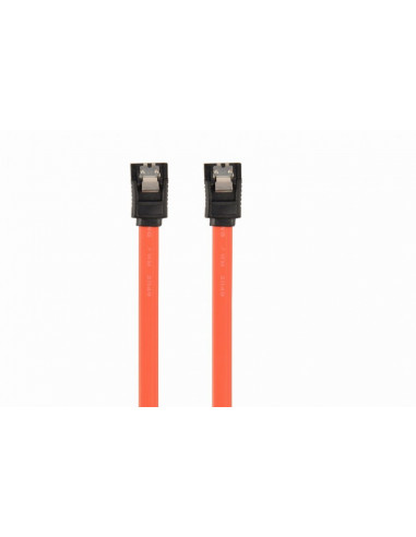 Компьютерные кабели внутренние SATA Data Cable-0.3m-Cablexpert CC-SATAM-DATA-0.3M- Serial ATA III 30 cm data cable- metal clips-