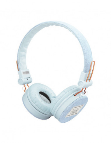 Căști Trust Trust Fyber- On-ear Stereo headphones with denim design- 40 mm- 20 Hz-20000 Hz- 3.5mm- Blue
