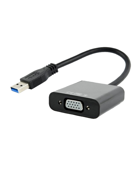 Видеоадаптер Cablexpert AB-U3M-VGAF-01, USB - VGA D-Sub (F), 0,15м, Чёрный