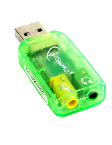 Внешняя звуковая карта Gembird SC-USB-01, Зелёная