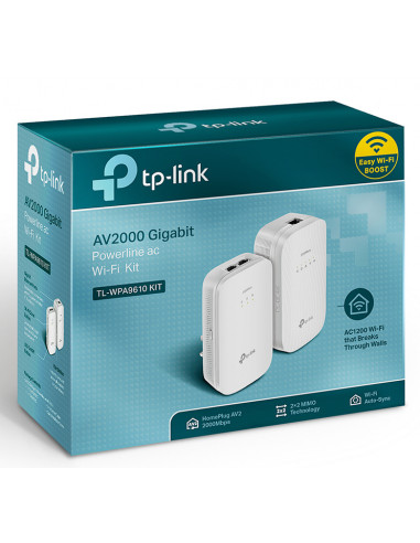 Адаптер Powerline TP-LINK TL-WPA9610 KIT, AV2000, 2000 Mбит/c, Белый